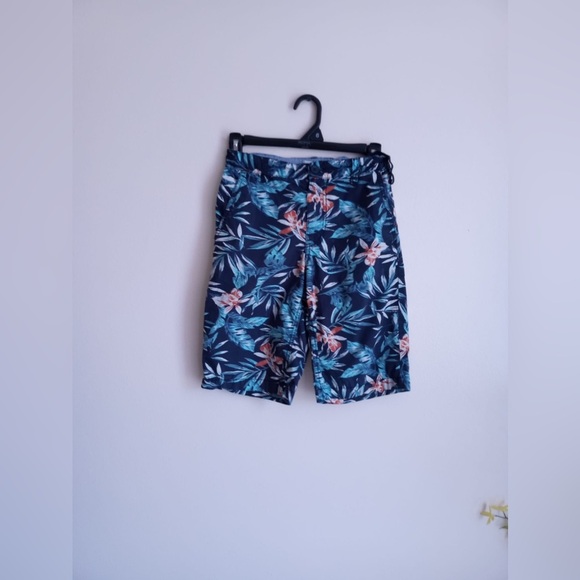 Old Navy Boys Swim Trunks Board Shorts swimsuit floral waves‎  size12 cotton - Picture 12 of 16